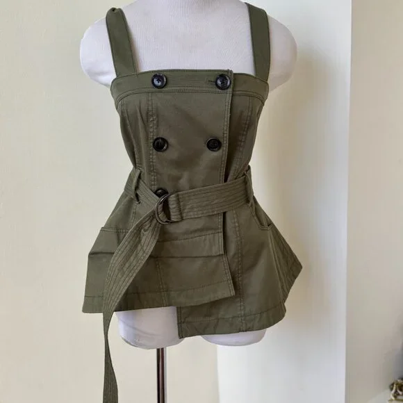 MARISSA WEBB Lani Trench Vest In Green NEW with Tags size Medium - Picture 10 of 16